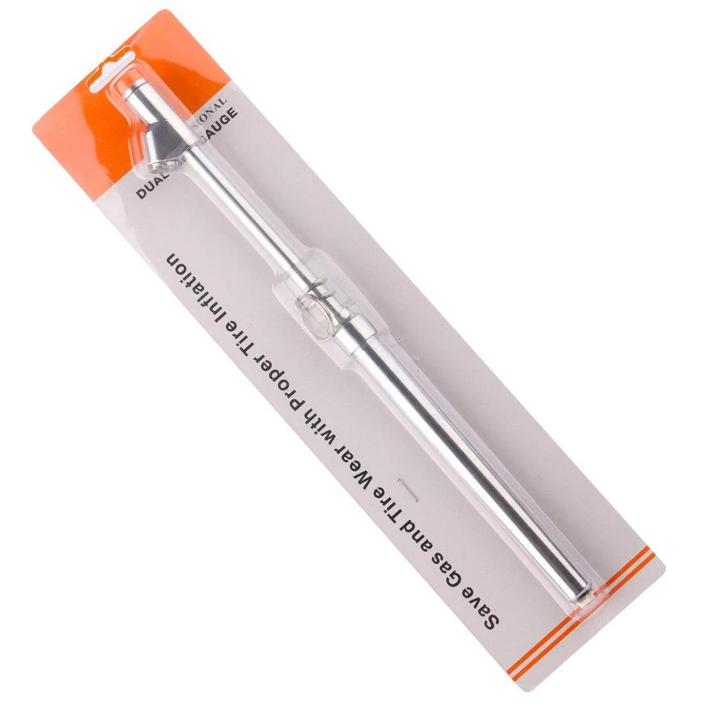 CZC AUTO Tire Pressure Gauge, Straight-on Foot Dual Head Chucks Auto Service Gage, Heavy Duty Air Gauge 10-150PSI 100-1000KPa for Car Truck RV Van (1