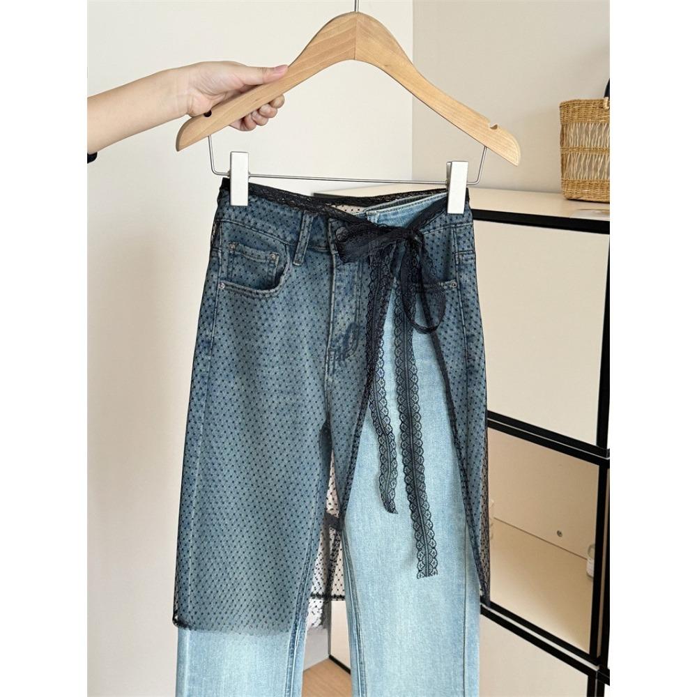 Spring Lace Skirt Curtain Cover Stacked Skirt Layering With Apron Skirt Skirt Fart Curtain Mesh Floral Skirt