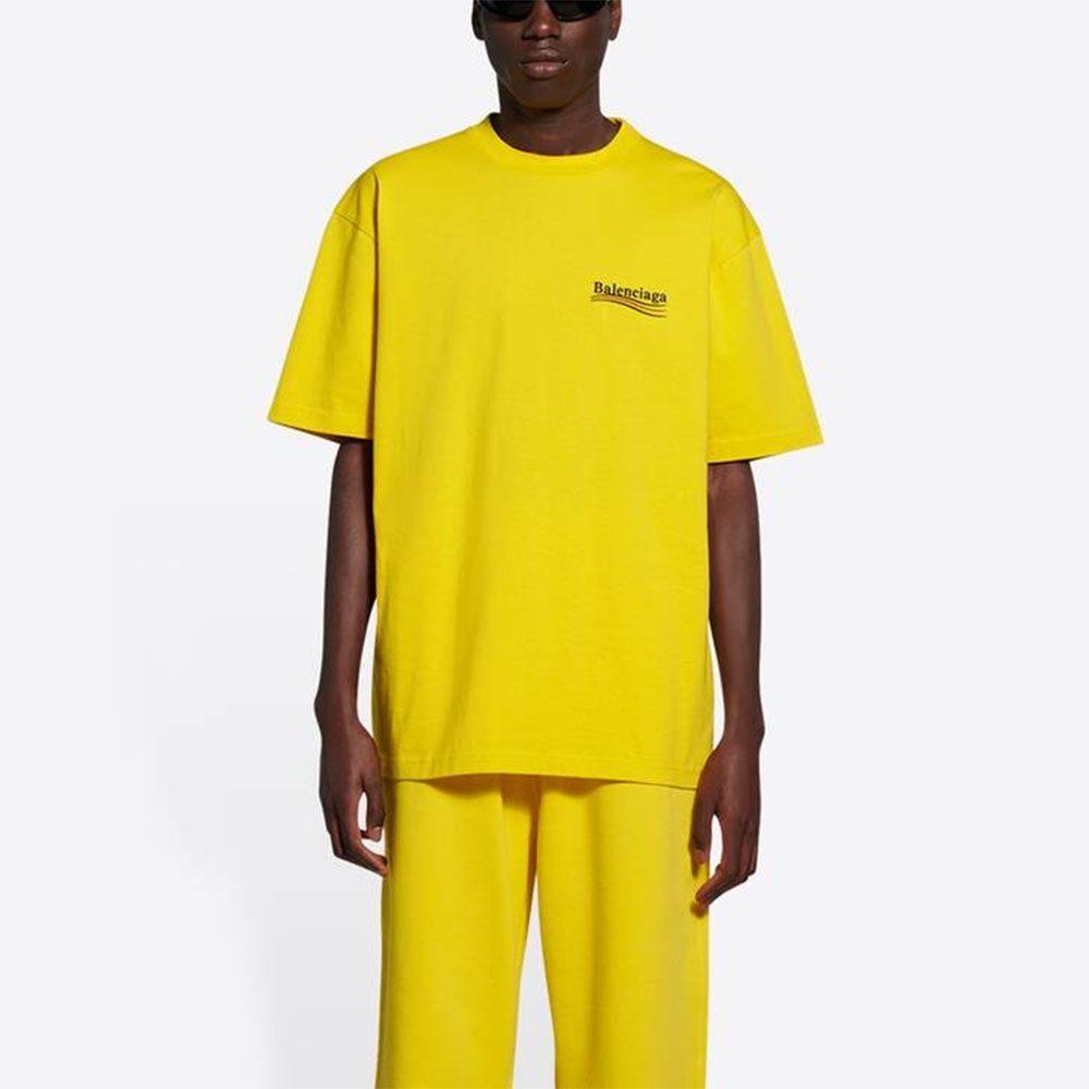 Balenciaga Футболка Обычный крой Мужская Желтая 620967TKVJ17442