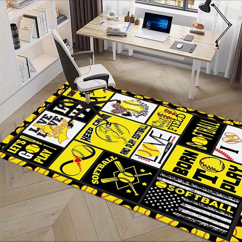 Office Carpet Softball Theme Decorative Throw Blanket for Sofa or Chair Protection