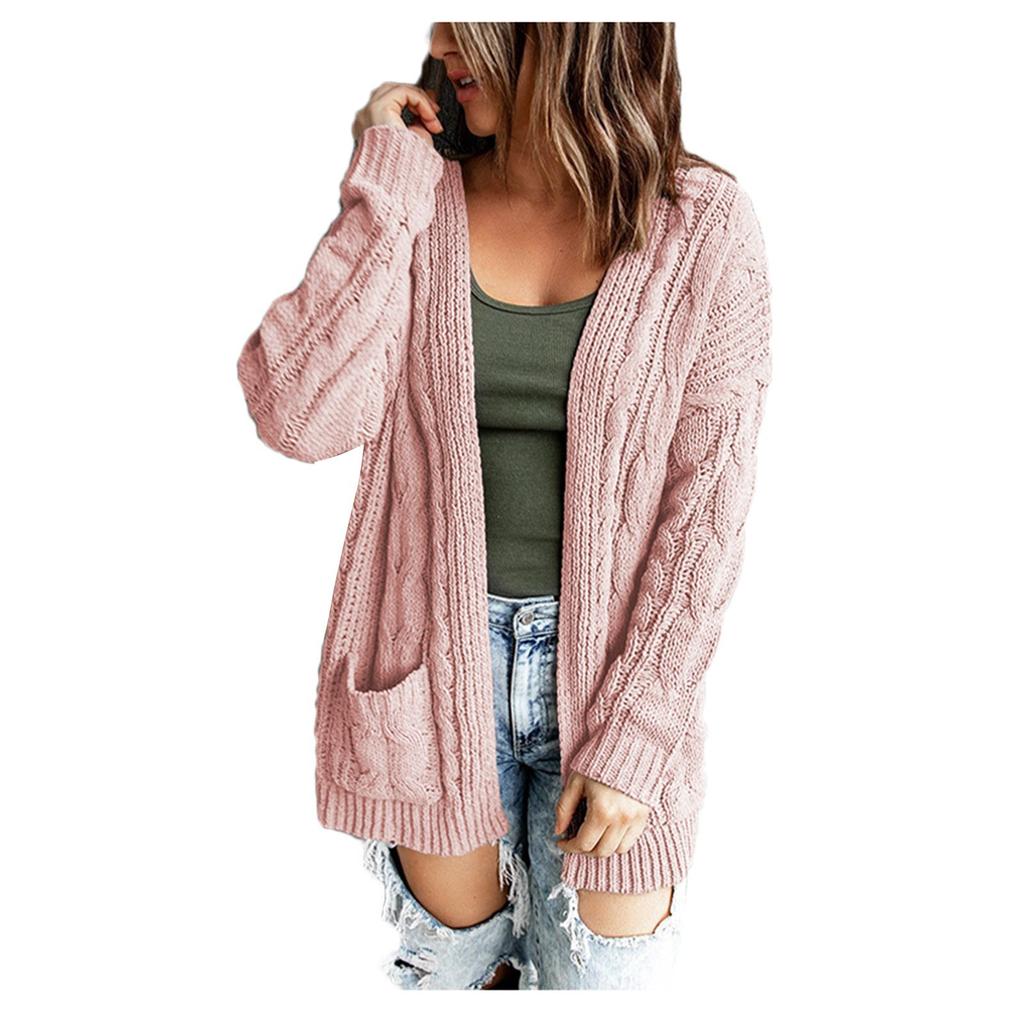 Женский кардиган с длинным рукавом и открытой передней частью в стиле бохо, свободный свитер с косичками