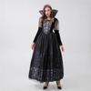 Halloween Adult Vampire Skull Horror Ghost Costume Black Dress Stage Costume