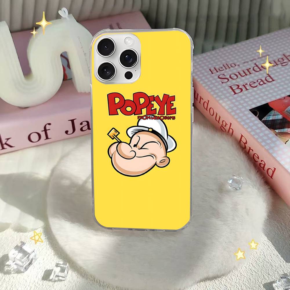 P-PopeyeS Моряк Для IPhone 14 Pro Max 13 17 11 16 12 15 Air Plus Атласный Цветной Чехол Для Телефона