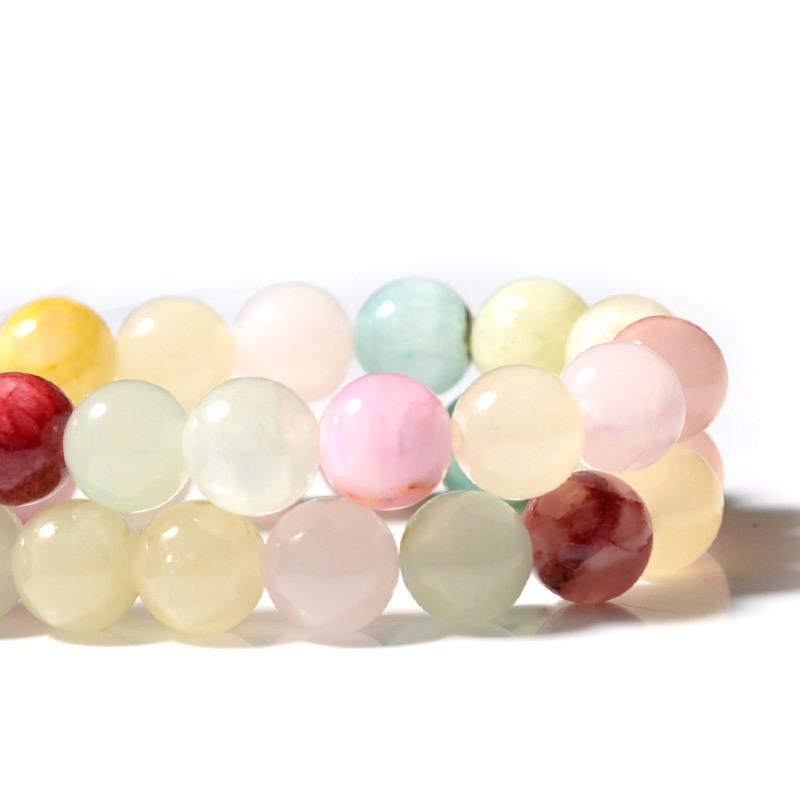 Разноцветный жадеит Натуральный камень Бусины 15" нить Гладкие Свободные Разделительные бусины 4/6/8/10/12 мм для изготовления ювелирных изделий DIY Браслеты Аксессуары