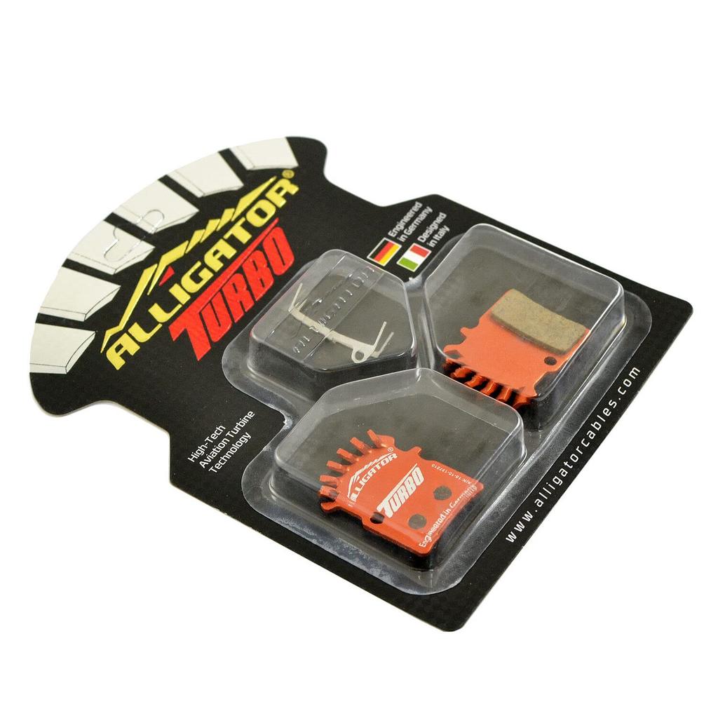 Тормозные колодки дисковые Alligator Turbo для горного велосипеда MTB для Shimano 2 AR2428 XTR/XT/DEORE, упаковка,