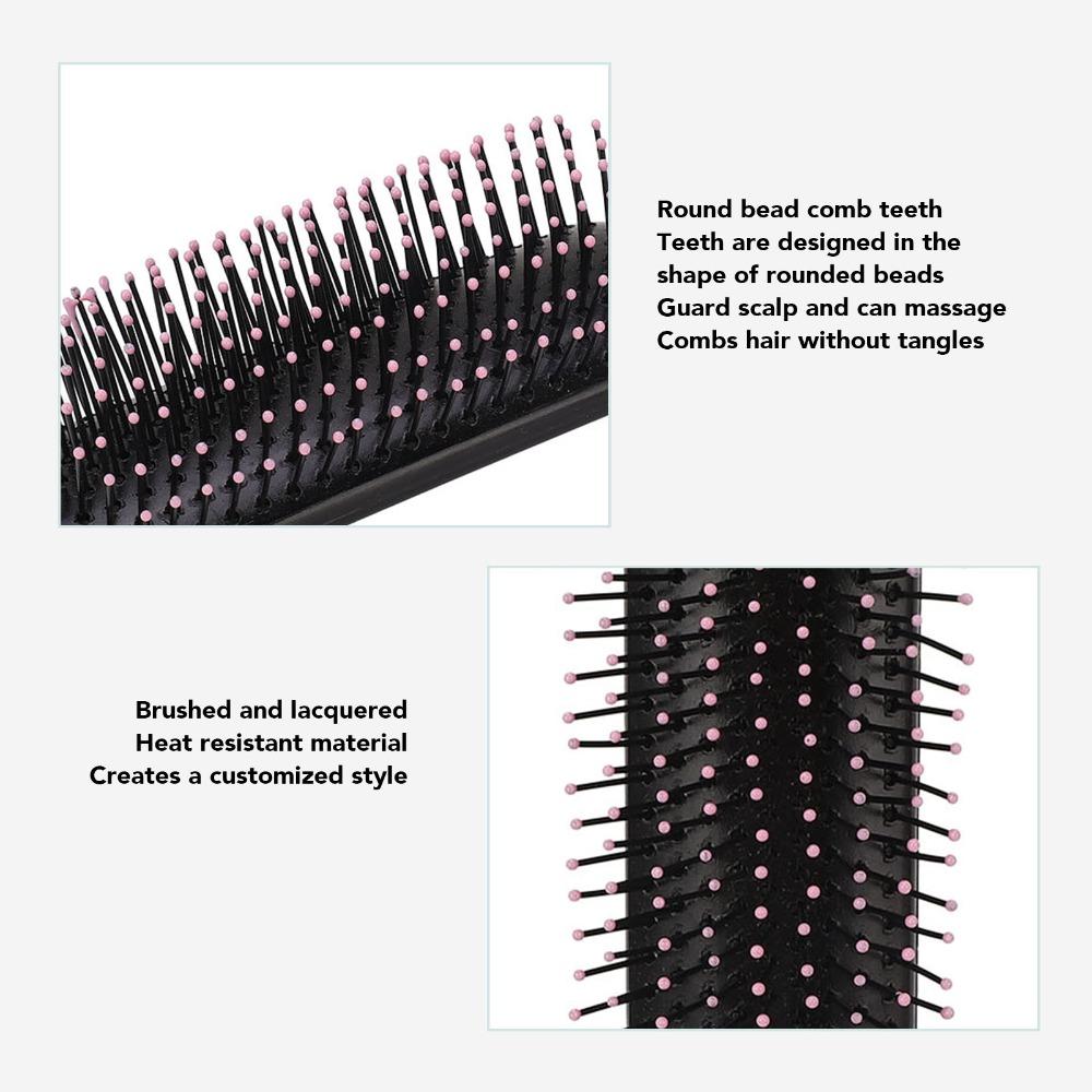 3pcs Professional Hair Brush Rounded Comb Teeth Detangling Hair Brush Hair Comb Brush  For Women
