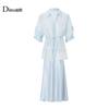 Ditto White Shirt Long Skirt Set for Women's Summer