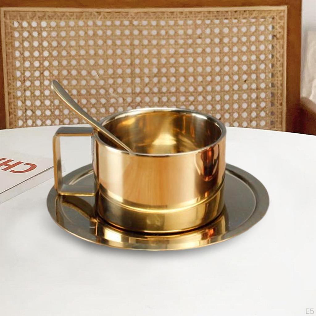 Небьющийся капучино с двойными стенками, блюдцем и ложкой для кофе