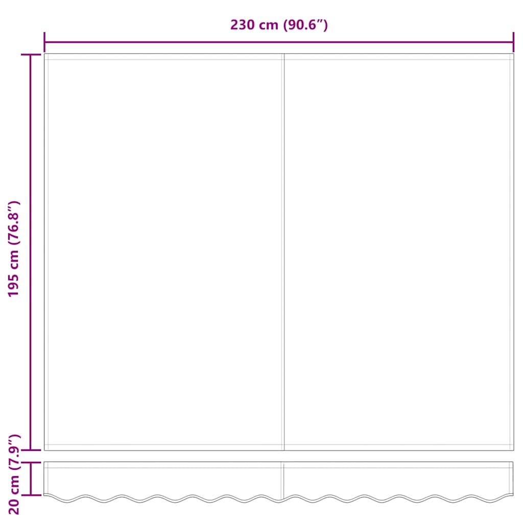 Retractable Awning Frame Cream 250 x 200 cm Polyester with PU Coating