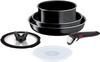 Tefal Набор кастрюль и сковородок со съемными ручками для газовой плиты, не содержащих вредных веществ, таких как PFOA Neo Hard Titanium черного цвета L43890, набор из 6 предметов,