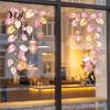 Pink Christmas Stickers 2Pcs Window Clings, Static Glass Sticker, Holiday Decal with Snowflakes Lantern Decorative and Balls Patterns, Removable
