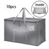 4/8/10 упаковок очень больших сумок для переезда с ручками для переноски на молнии, прочные сумки для хранения, коробки для переезда для экономии места