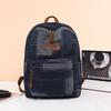A Washed Retro Patchwork Denim Backpack for Middle School Students