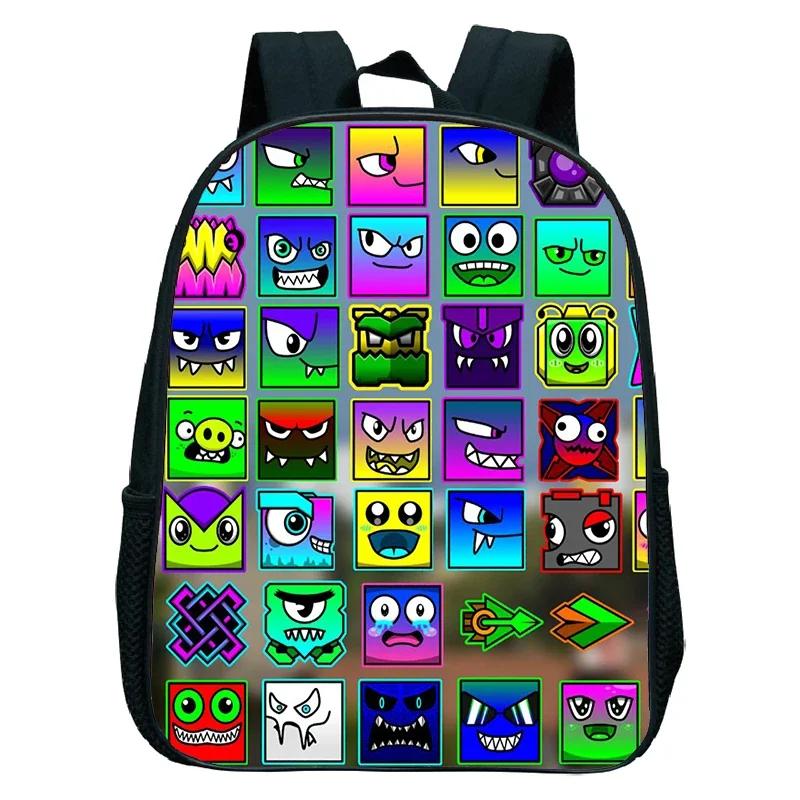 16-дюймовый рюкзак Angry Geometry Dash для мальчиков и девочек, школьная сумка, мультяшный игровой рюкзак для детей, детского сада, школьные сумки, рюкзак для малышей, сумка для детского сада