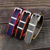 NATO Multi-Color Striped Nylon Watch Strap, Universal One-Piece, Three-Ring, 20/22mm for Men & Women.