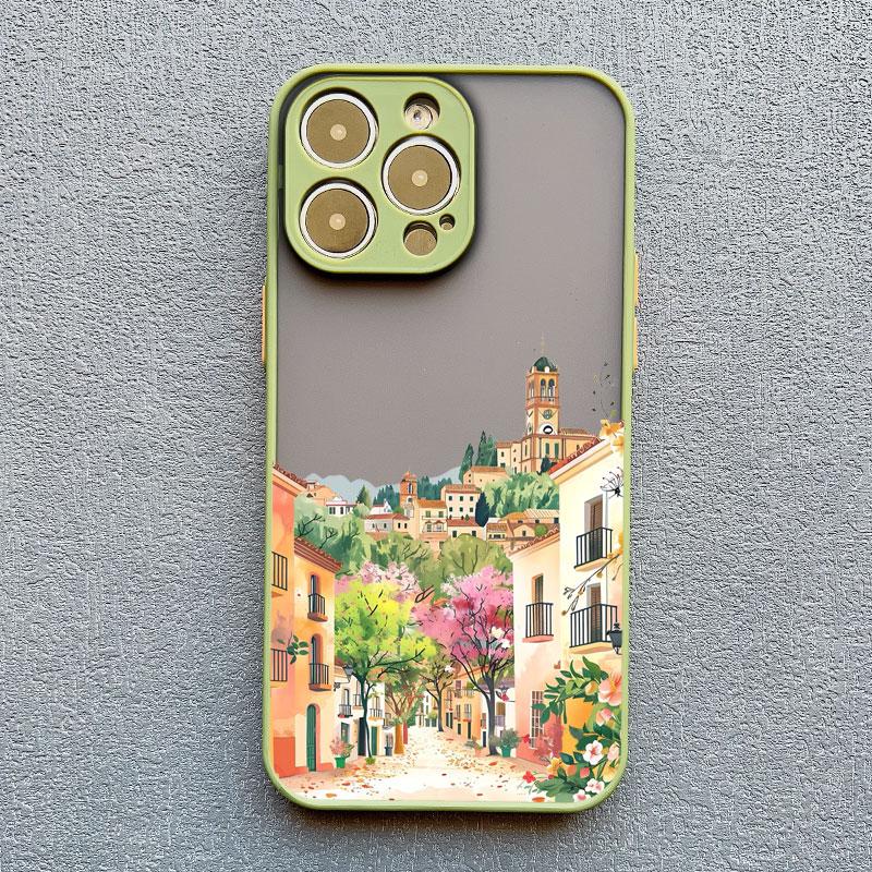Dazzling Anime Street View Scenery Phone Case for IPhone 13 12 11 Pro Max Mini 16 15 14 Max Plus 7 8 Plus SE2 X XR X Back Cover
