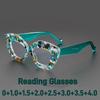 Oversize Anti Blue Light Reading Glasses for Women and Men Fashion Large Cat Eye Frame Presbyopia Eyeglasses Plus Diopter+2.0