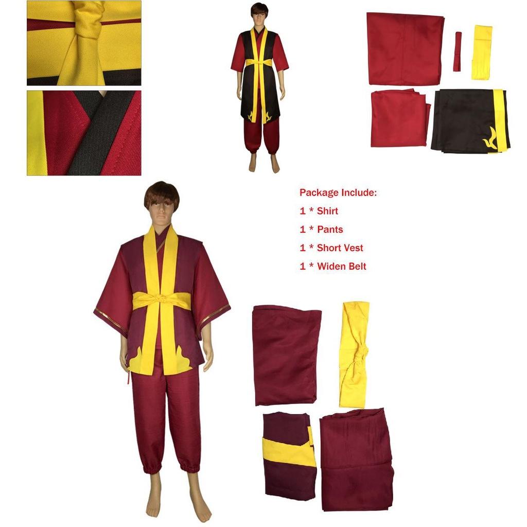 Аутентичный костюм для косплея Принца Зуко из «Аватара: Последний маг воздуха» для Хэллоуин-вечеринок