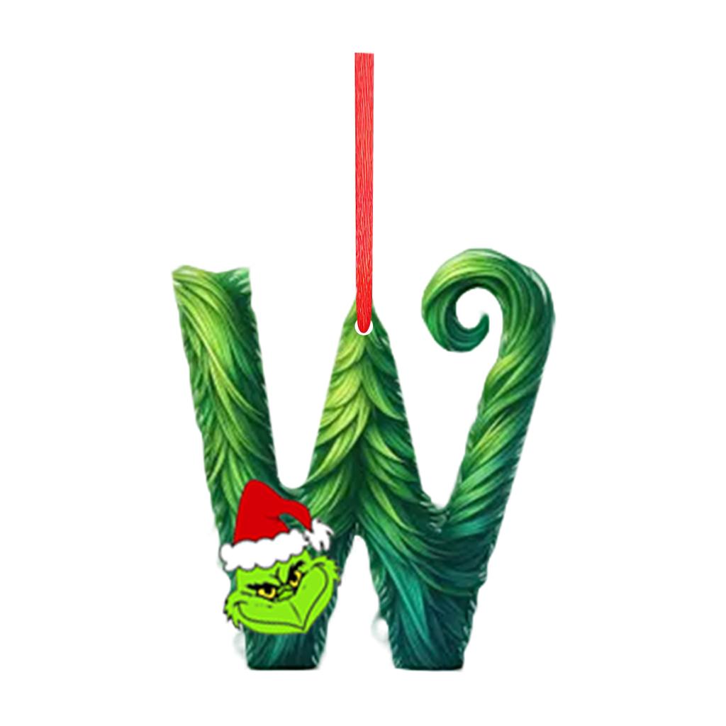 2D 26 букв Рождественские украшения Акриловые плоские Рождественские елки Украшения для дома Украшения