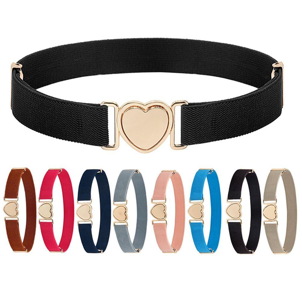 Boys Zinc Zinc Alloy Girl Waist Belt Punch-free Waistband Children Stretch Belts Heart Shape Buckle