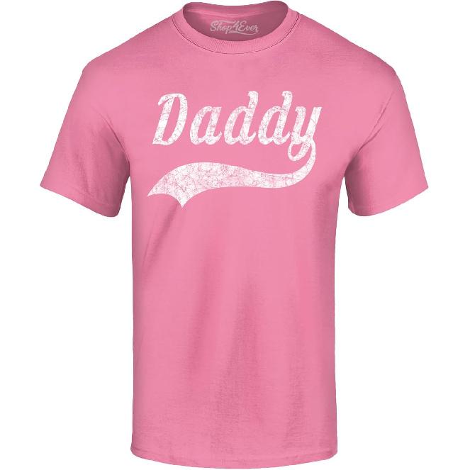 Daddy Distressed Classic Baseball Style Dad T-Shirt