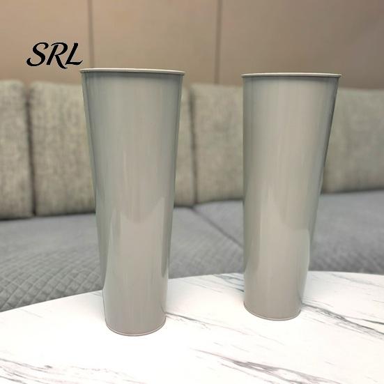 Waterproof Iron Storage Barrel 15.8 Inch Metal Flower Buckets, Rustic Vases, Floral Containers, Hydroponic Bucket Plant Display Holder for Home Decor
