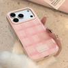 Epoxy powder checkered pattern phone case for iPhone 17 Pro Max, 15, suitable for iPhone 16, Huawei, Samsung 13, sweet Korean style