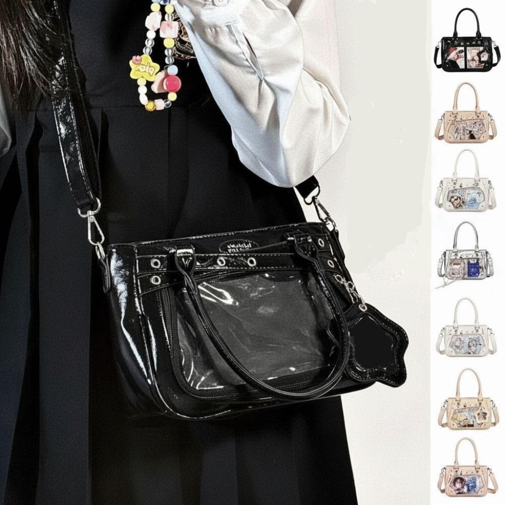 Y2K Star Itabag Nylon PVC Transparent Shoulder Bag Creative Anime Tote Bag Men