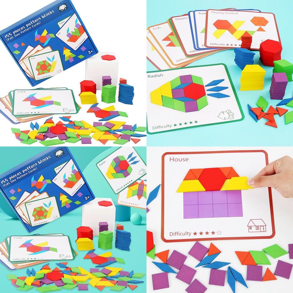 Kids 155 Wooden Piece Creative Puzzle Set With Shape And Color Cognition