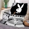 Плед с тематикой логотипа Playboy Bunny - Мягкий и уютный плед с культовой графикой Playboy, идеально подходит для уютных вечеров, Livi