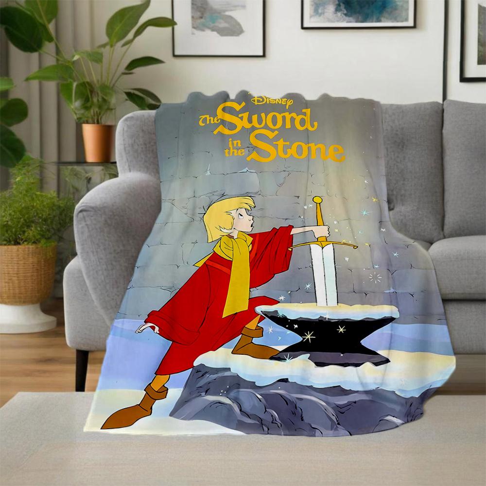 1pc, The Sword In The Stone Blanket Cute Home Decor Gift, Soft Throw Blanket, Living Room, Travel, Camping