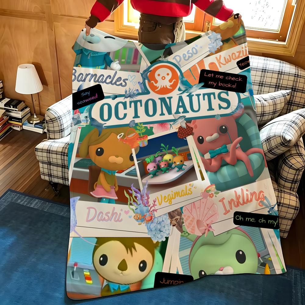 Мультяшное одеяло The O-Octonauts, флисовое, подходит для диванов, кроватей, офисов, путешествий, походных стульев