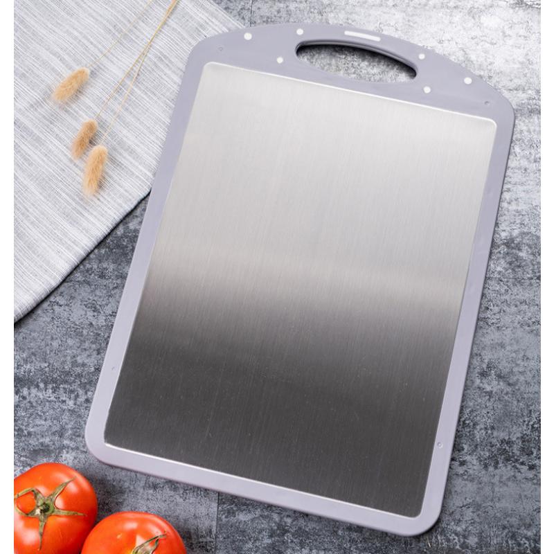 HANYANG новая утолщенная 304 двусторонняя разделочная доска из нержавеющей стали, пластиковая разделочная доска, разделочная доска из нержавеющей стали