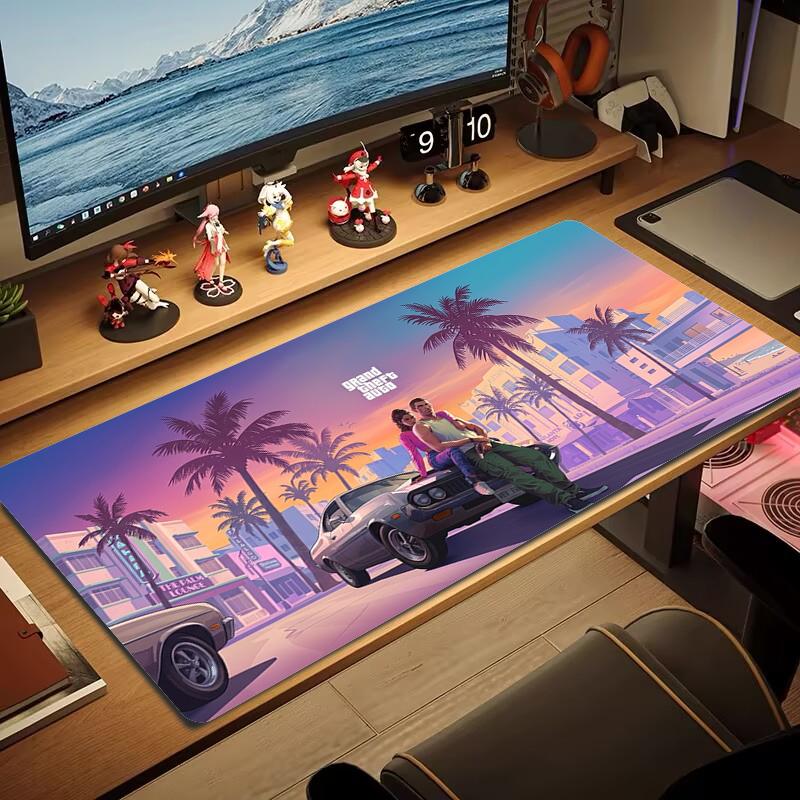 Коврик для мыши Grand Theft Auto Большой игровой коврик для стола Нескользящий коврик для ноутбука и планшета XXL Коврик для мини-ПК Игровой коврик с заблокированным краем
