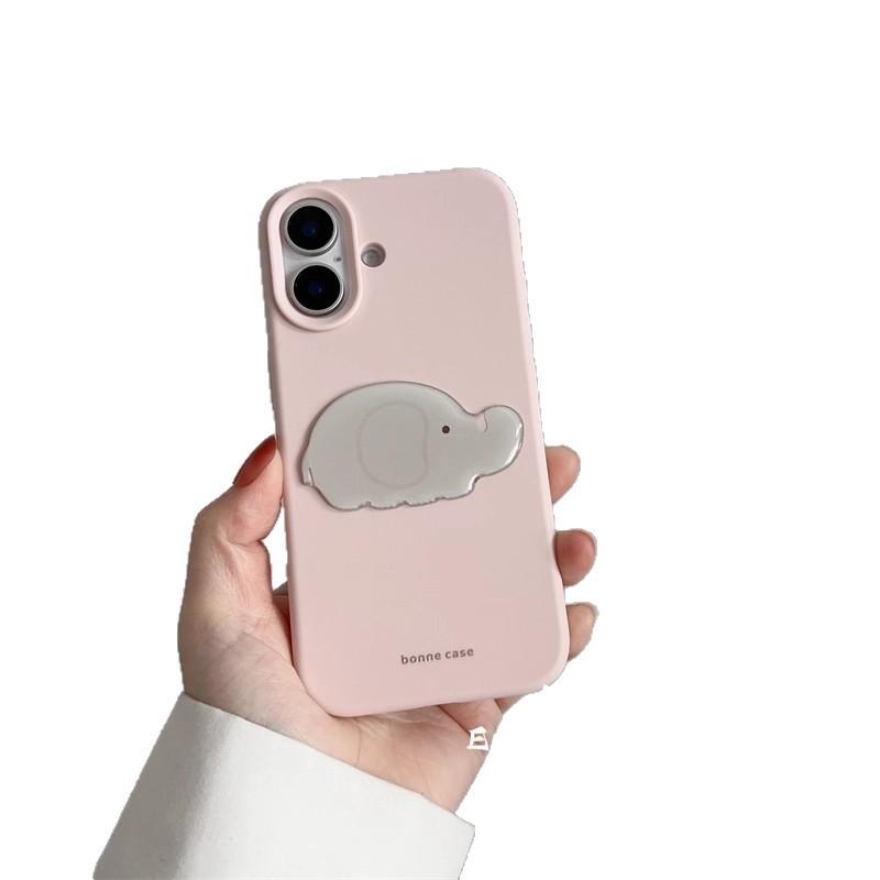 Стиль Ins Милый Маленький Серый Слон 15pro Max для Apple 17 Чехол для Мобильного Телефона Силиконовый для IPhone14 для 13 Трехмерные Наклейки