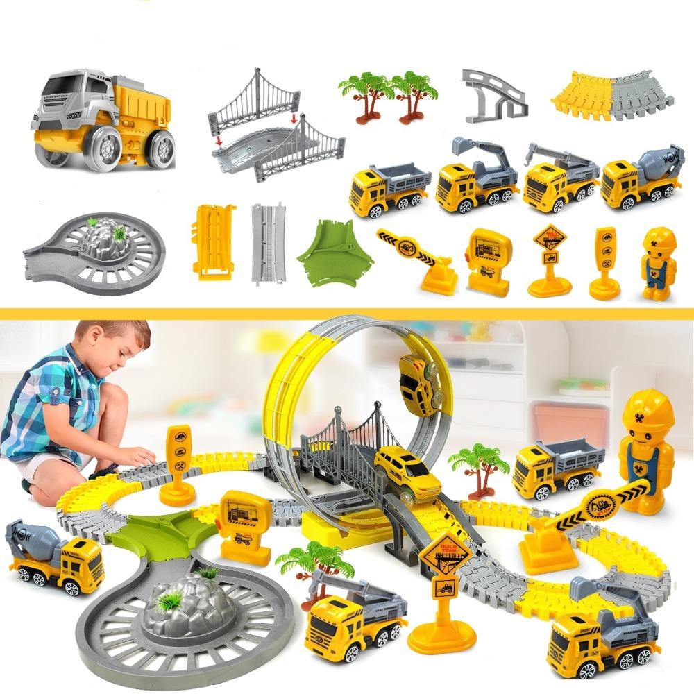 Puzzle Toys Electric Track Toy Climbing Track Kids Car Engineering Birthday Gift