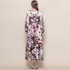 Весенние Винтажные Цветочные Макси-Платья для Женщин Подиумные Скрещенный V-образный Вырез Длинный Рукав-Фонарик Пояса Пляжное Праздничное Платье Бохо Халат