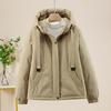 Hooded Drawstring Sweater Jacket Women's Loose Fleece Thickened Casual Jacket Jacket