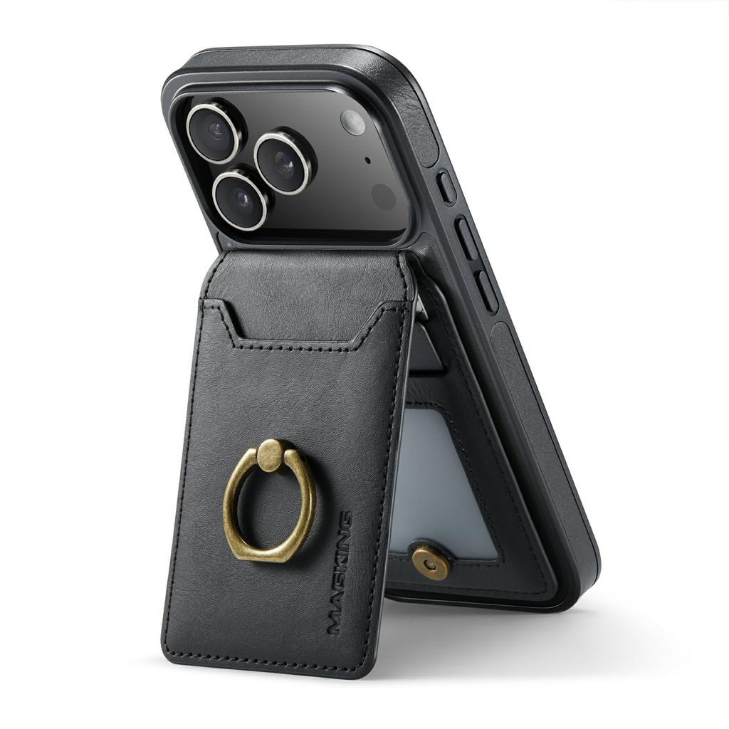MAGKING K1 Series For iPhone 17 Pro Max Magnetic Case PC+TPU+PU Phone Cover with Card Holder