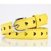 Women Girls Heart Hollow Belt Faux Leather Metal Buckle Straps Waistband