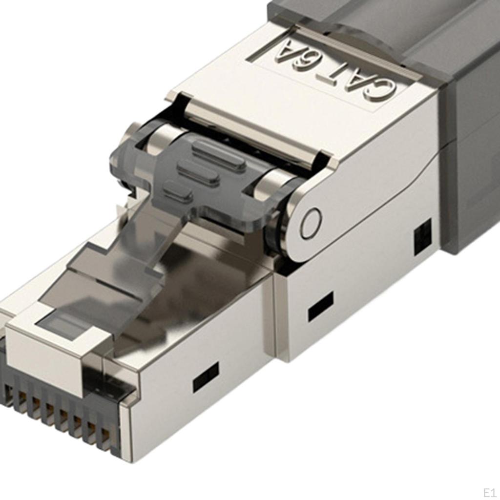 Разъем Cat7 Cat6A RJ45, металлические экранированные оконечные заглушки Ethernet без инструментов