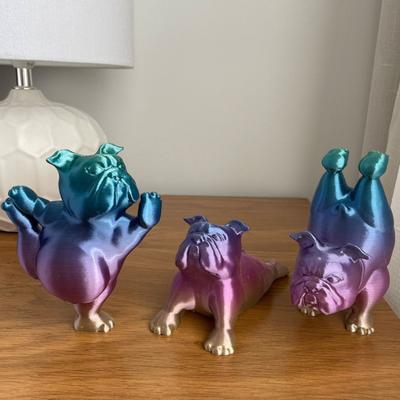 Yousheng 3D печатная статуэтка бульдога для йоги, статуэтка собаки, скульптура животного, домашний офис, книжная полка, украшение для рабочего стола, подарки для любителей собак
