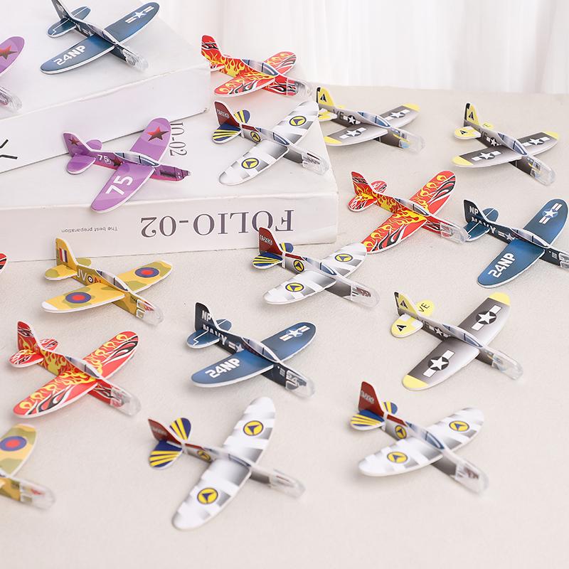 20Pcs Mini Hand Throw Airplane Kids Birthday Party Favors Goodie Pinata Fillers Toy DIY Assembled Foam Flying Planes School Gift