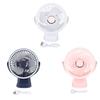 Small Desk Fan with Clamp 5 Speed Settings 3 Brightness Levels 720 Degree Rotation Rechargeable Offi