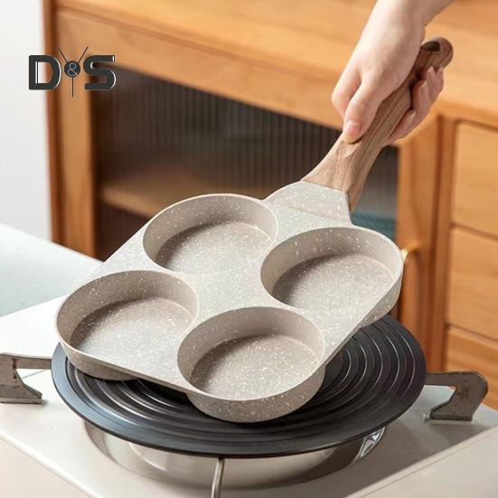 Сковорода с 4 отверстиями, антипригарное покрытие, сковорода для омлета, стейка, утолщенное дно, посуда для приготовления завтрака, сковорода для яиц, бургеров