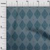 oneOone Cotton Flex Dark Teal Blue Fabric Check Argyle Diy Clothing Quilting Fabric Print Fabric By Yard 40 Inch