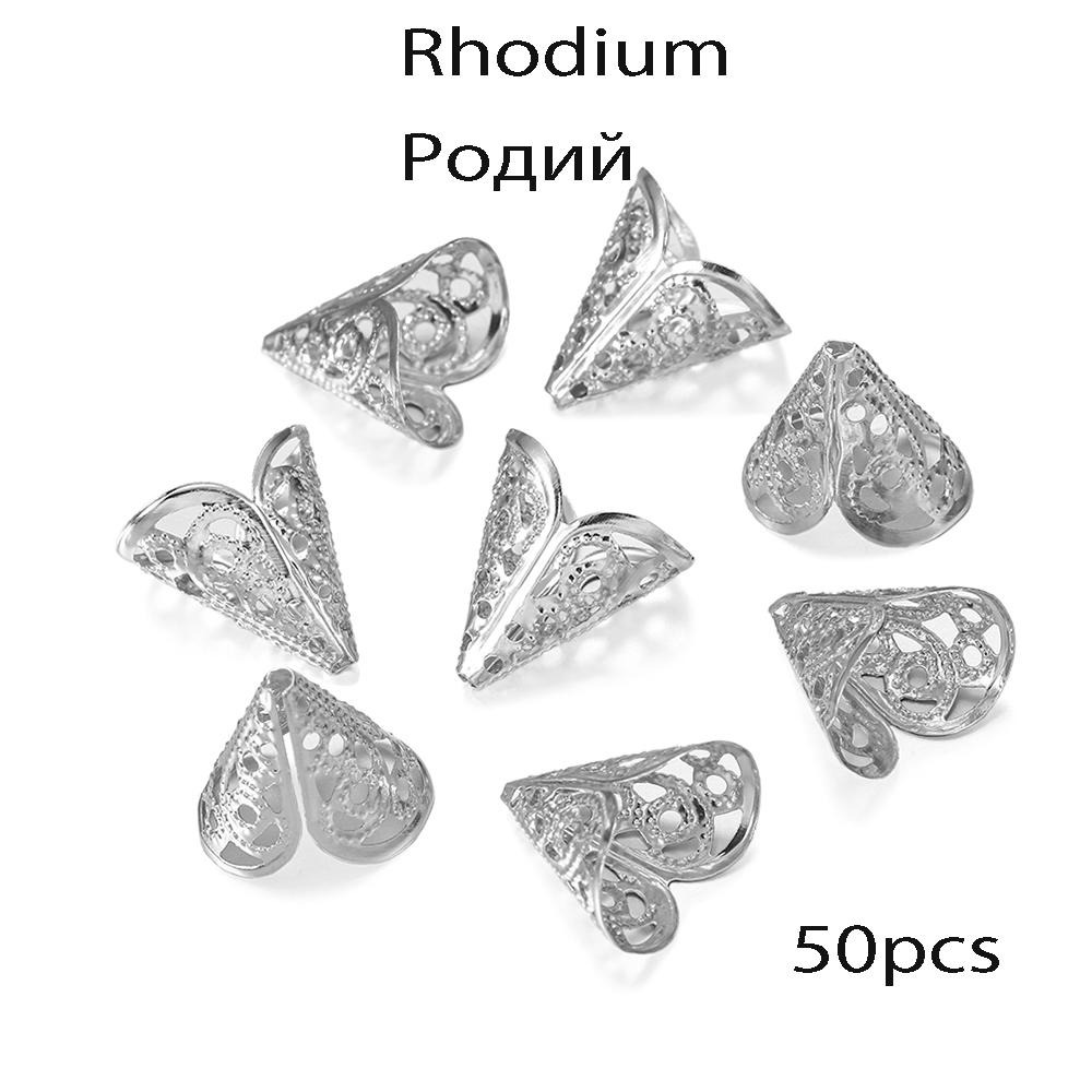 30-50 шт. Древние Цветочные Бусины Шармы Подвески Филігранные Конусные Бусины Колпачки Для DIY Ожерелья Изготовления Украшений Принадлежности Аксессуары