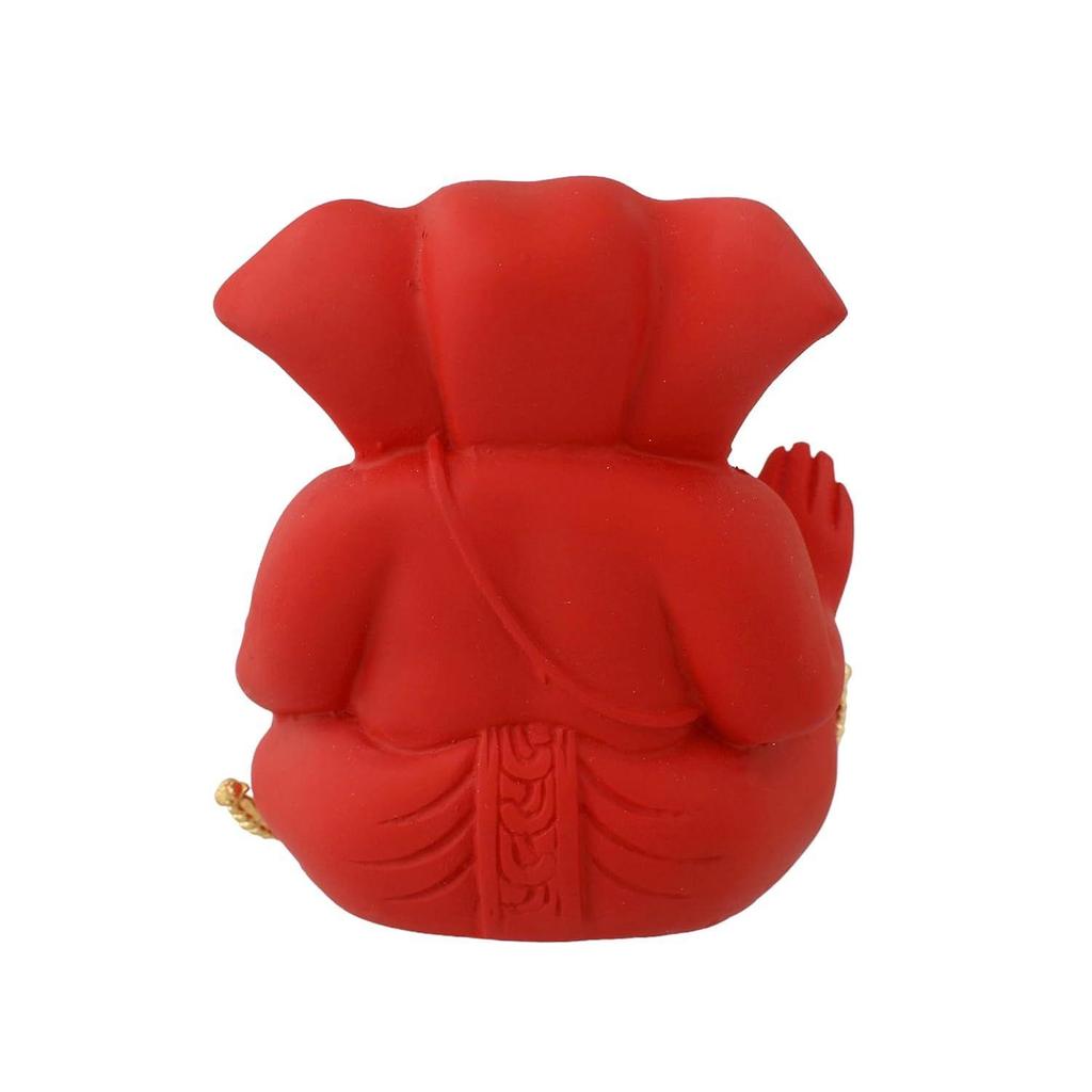 Идол Ганеши Мурти Статуя для приборной панели автомобиля Подарок Керамика Терракота Позолоченный Ганеша Ганапати Идолы Статуэтка