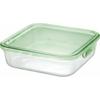 Жаропрочный стеклянный контейнер для хранения Iwaki, зеленый, квадратный, большой, 1,2 л, Pack & Range, KC3248N-G