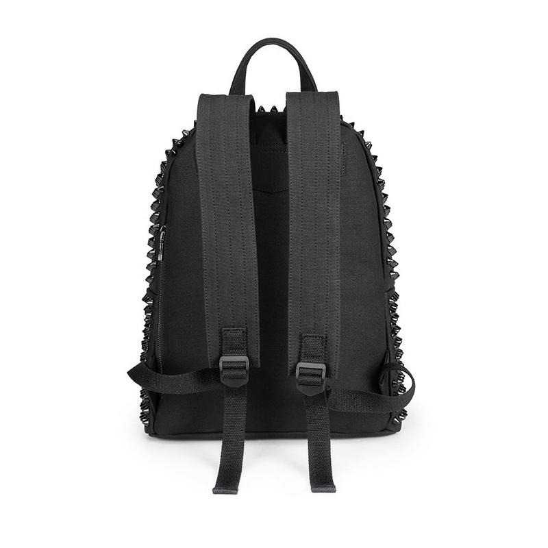 SHELKSBAG Рюкзак на молнии с заклепками Готический Панк Женские Сумки для книг Модный Рюкзак Повседневный Daypack Винтажный Черный Рюкзак с шипами Сумка